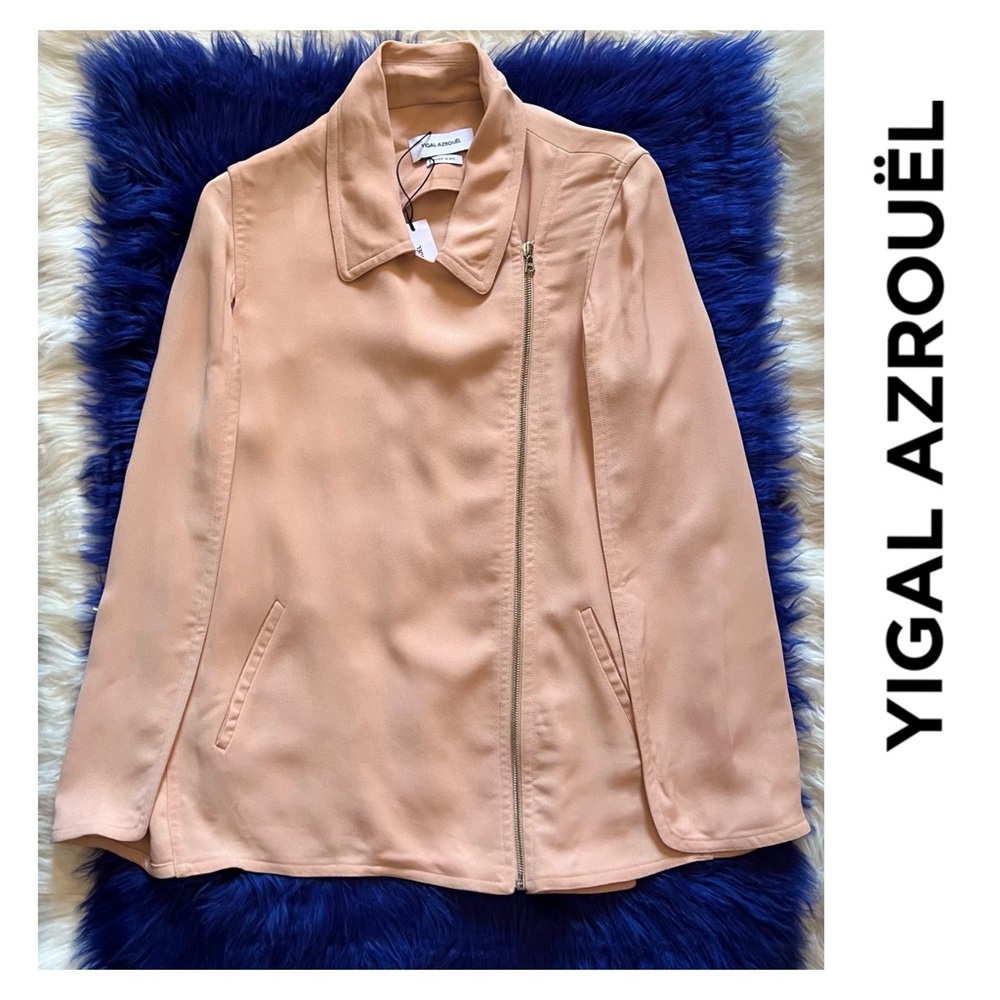 New! YIGAL AZROUEL Limited Edition Cape Sleeve Moto Jacket